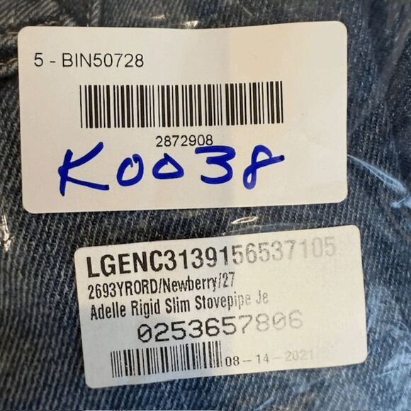 NEW! L'Agence Adele High Rise Crop Stove Pipe Jeans in Newberry Wash Size 27 - Picture 15 of 15